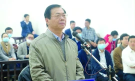 Bị cáo Vũ Huy Hoàng tại tòa ngày 7/1.