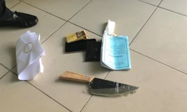 Con dao bầu do bệnh nhân Trọng mang theo khi vào viện khám bệnh. 