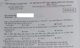 Đề thi, bài giải môn Vật lý THPT quốc gia 2016