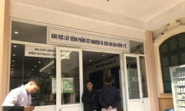 Một khu vực lấy bệnh phẩm xét nghiệm của BV Xanh Pôn Ảnh: T.Hà