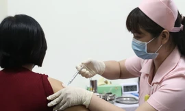 Tiêm thử nghiệm vắc xin Covivac cho những người tình nguyện đầu tiên Ảnh: Như Ý