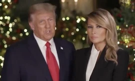 Vợ chồng Tổng thống Mỹ Donald Trump trong video gửi thông điệp Giáng sinh
