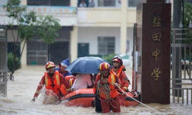 Tỉnh Giang Tây đang bị lụt nghiêm trọng. (Ảnh: Reuters)