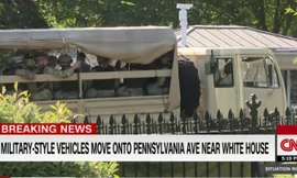 Biểu tình nghiêm trọng, xe quân sự chở lính Mỹ tiến đến Nhà Trắng