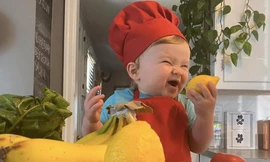 Đầu bếp 1 tuổi 'đốn tim' cư dân mạng 