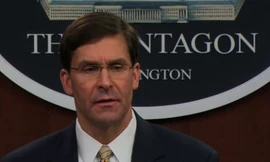 Bộ trưởng Quốc phòng Mỹ Mark Esper trong cuộc họp báo ngày 3/6. (Ảnh: CNN)