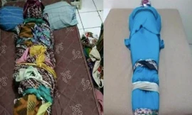 Hình ảnh một số nạn nhân bị lừa bọc kín người như xác ướp được đưa lên Twitter
