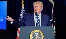 Ông Trump phát biểu tại New Jersey ngày 7/8. (Ảnh: Yonhap)