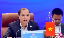 Thứ trưởng Nguyễn Quốc Dũng chủ trì hội nghị. (Ảnh: Mofa)