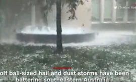 Những cục mưa đá to bằng nửa quả bóng golf làm vỡ nhiều cửa kính