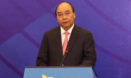 Thủ tướng Nguyễn Xuân Phúc phát biểu tại phiên khai mạc. (Ảnh: Như Ý)