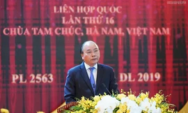 Thú tướng Nguyễn Xuân Phúc phát biểu tại lễ khai mạc. Ảnh: Như Ý