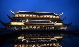 Trung tâm báo chí chùa Tam Chúc. Ảnh: M.Đ