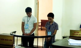 Các bị cáo tại phiên toà.