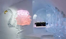 Khách sạn băng tuyết đẹp long lanh ở Thụy Điển