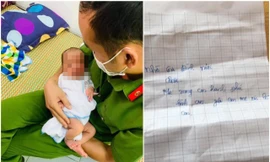 Bé trai 10 ngày tuổi bị bỏ rơi trước cổng nhà dân cùng mẩu giấy xin lỗi con
