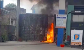 Nghệ An: Cây xăng phát hỏa vào chiều mùng 4 Tết, nhiều người hoảng hốt
