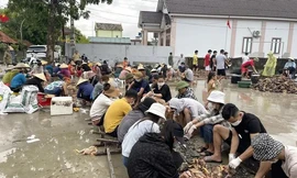 Trại gà 4.000 con chết sạch do mưa lũ, cả xóm rủ nhau làm thịt giúp gia chủ