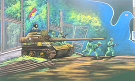 Thầy giáo tái hiện khoảnh khắc lịch sử trên bảng đen đẹp như tranh