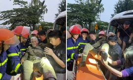 Xe buýt biến dạng sau va chạm container, nhiều người đi cấp cứu