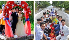  Đây là cách người dân miền Tây sông nước tổ chức rước dâu đám cưới