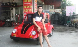 Độc đáo ôtô chạy bằng năng lượng mặt trời của nam sinh lớp 11 Nam Định
