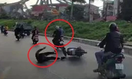 Thanh niên ngông nghênh đánh võng, gây tai nạn rồi tăng ga bỏ chạy