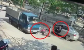 Mở cửa ô tô bất cẩn gây tai nạn thảm khốc, tài xế vô cảm gây phẫn nộ