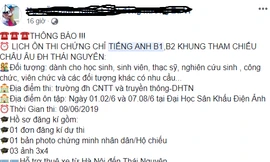 ĐH Thái Nguyên hoãn thi đánh giá năng lực tiếng Anh vì tin đồn tiêu cực
