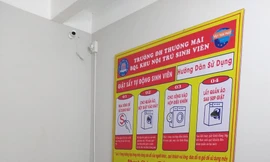 Hệ thống máy giặt phục vụ sinh viên trong KTX của trường ĐH Thương mại