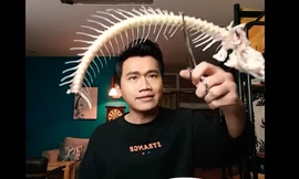 Xuân Nghị diễn cảnh Bách Thú vlog ăn xương cá trong "Nhà trọ Balanha"