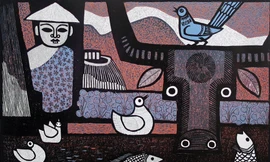 Trưng bày nhiều tác phẩm đồ họa nổi bật của họa sĩ Trần Văn Quân