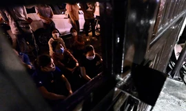 Chùa Phúc Khánh đóng cổng chùa để tổ chức Đại lễ Vu lan. Ảnh: HOÀNG MẠNH THẮNG