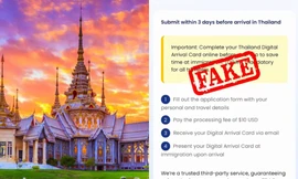 Khai báo nhập cảnh trực tuyến khi du lịch Thái Lan, coi chừng vào nhầm web giả