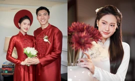 Ngắm 2 thiết kế áo dài được cô dâu Doãn Hải My diện trong lễ ăn hỏi