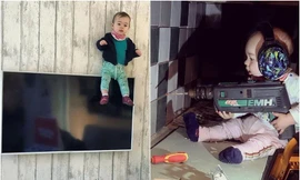 Thót tim với bộ ảnh "anh bô” ở nhà trông con: Quá nhây, quá mạo hiểm!