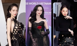 Ngắm Hoa hậu Thanh Thủy đẹp quyến rũ trong trang phục tone đen