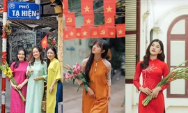 Diện áo dài chụp ảnh đón Tết, không thể bỏ lỡ các địa điểm này ở Hà Nội