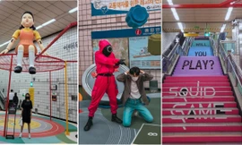 "Squid Game" ở Hàn Quốc: Ga tàu điện Itaewon biến hình thành "sân chơi sinh tồn" độc đáo
