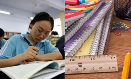 Phụ huynh ở Trung Quốc định làm lễ cầu may cho đồ dùng học tập của con