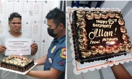 Bắt tên tội phạm bị truy nã vào đúng sinh nhật hắn, cảnh sát Philippines mua bánh kem tặng