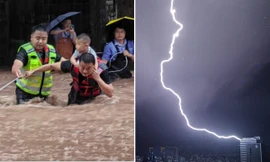 Khối không khí lạnh đang vào miền Bắc gây mưa ngập mênh mông ở Trung Quốc