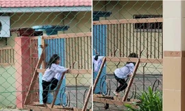 Bé gái ngày đầu tiên đi học mẫu giáo đã tìm được cách trốn khỏi trường