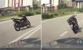 Hoảng hốt khi thấy xe máy không người lái tự phóng trên đường ở Malaysia