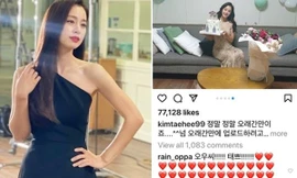 Kim Tae Hee vừa tái xuất mạng xã hội, Bi (Rain) lập tức khen "nóc nhà" rồi thả cả loạt tim