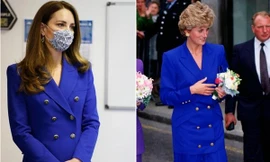 Kate xuất hiện bên William, một lần nữa dùng trang phục để thể hiện sự ủng hộ nhà chồng