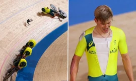 Cú ngã quá nguy hiểm của VĐV ở Olympic Tokyo khi đang đua xe đạp thì gãy ghi-đông xe