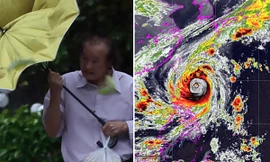 Siêu bão Kong-rey không chỉ mạnh còn lớn bất thường, bao trùm cả Đài Loan