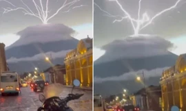 Video núi lửa "phun" sét lên trời như trong phim thảm họa, sự thật là gì?