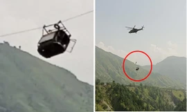 Video cận cảnh giải cứu 8 người mắc kẹt trên cáp treo cao 274m, ai nhìn cũng thót tim